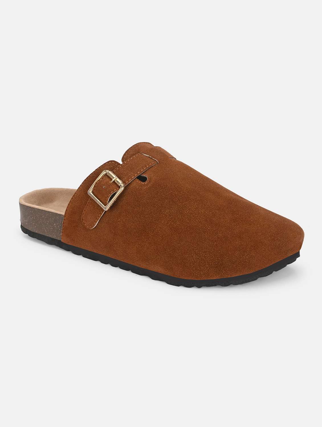 women solid slip on mules