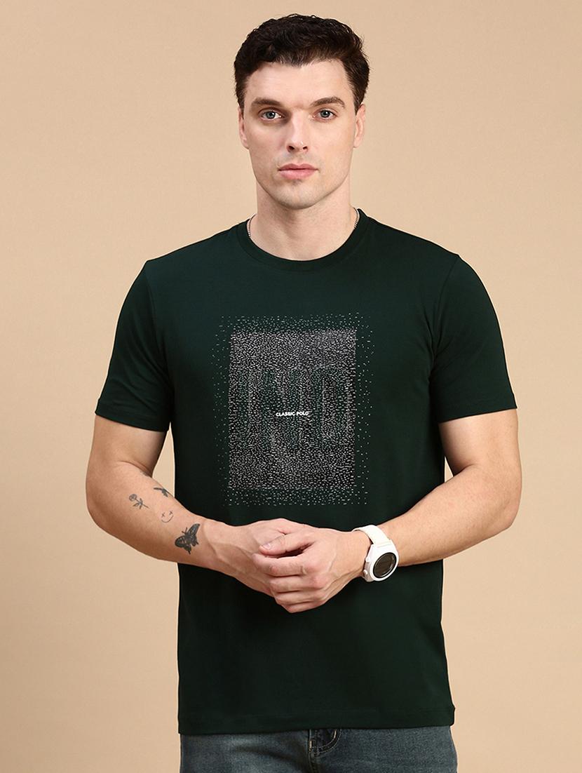men printed short sleeves t-shirt