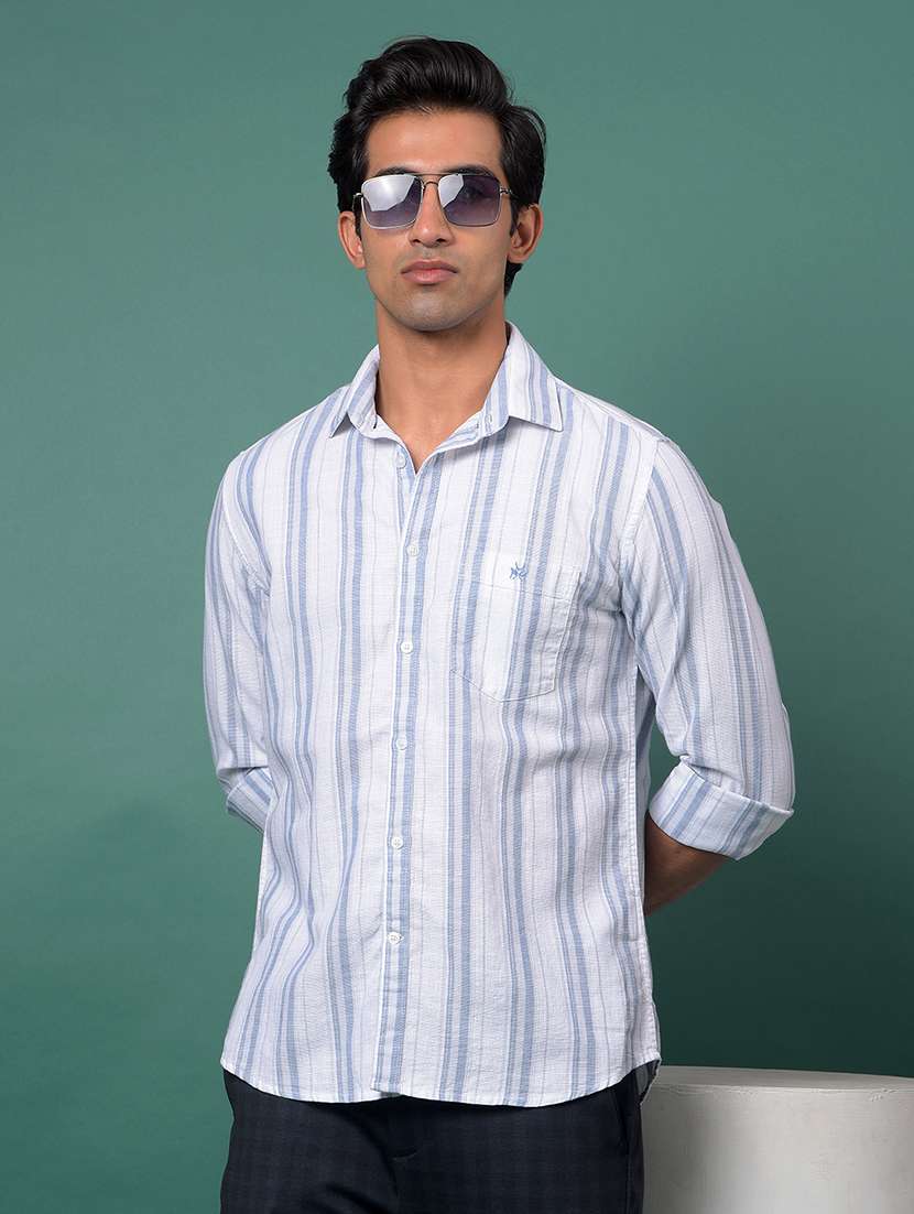 blue cotton casual shirt