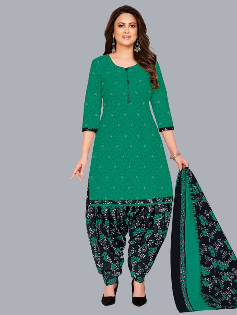 women printed unstitched salwar suit set