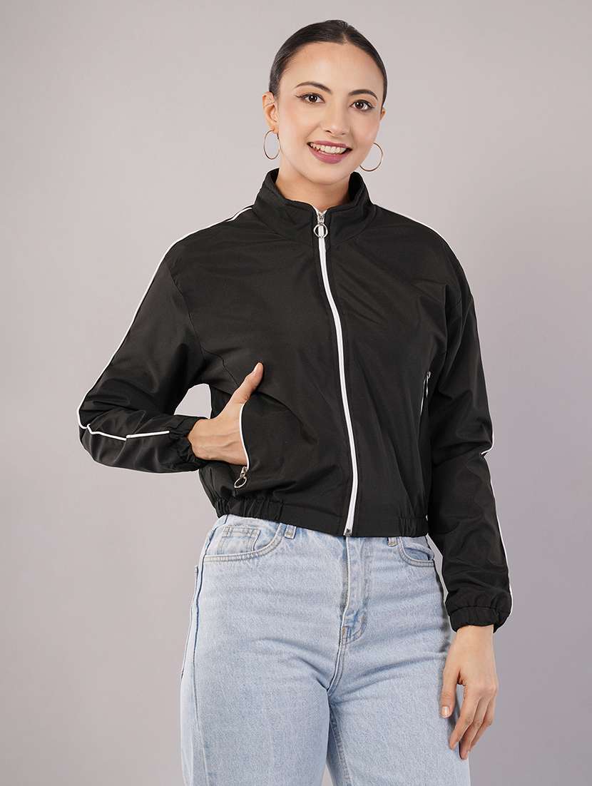 women tapered long sleeve regular jacket