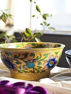 Big Floral Bowl - Jaipur blue pottery