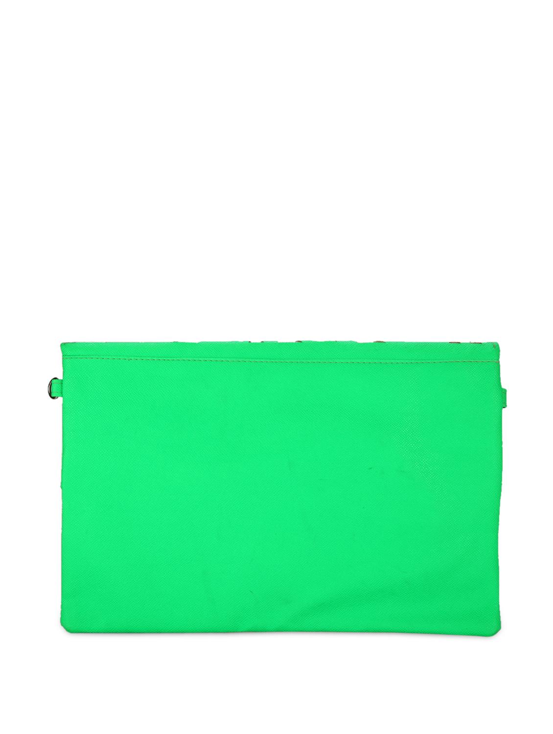 Oversized Green Cutwork Clutch - 44925 - Zoom Image - 3