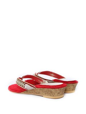 Pearl Lace Low Wedges - 47874 - Standard Image - 3