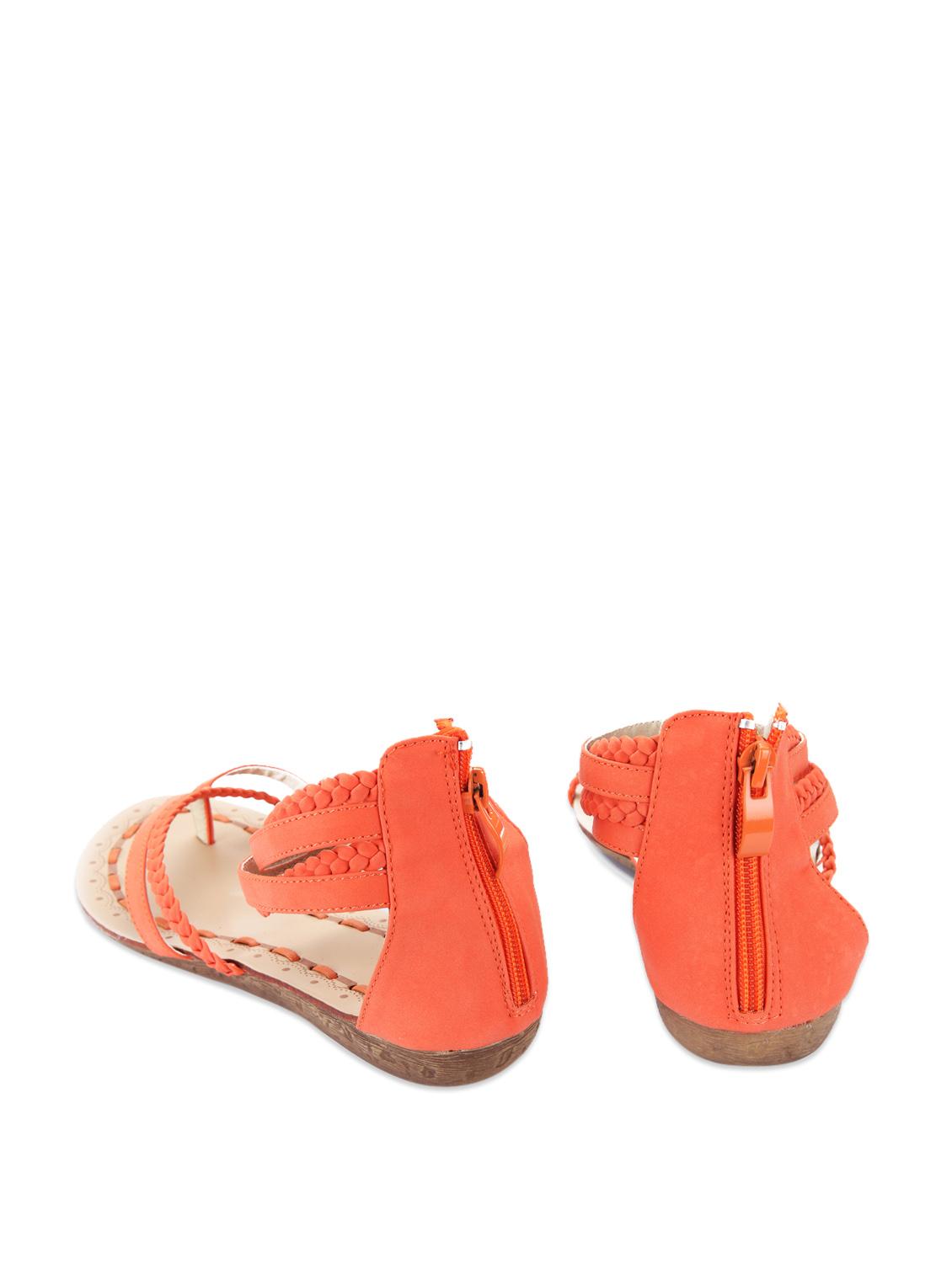Orange Zippered Flats - 50953 - Zoom Image - 3