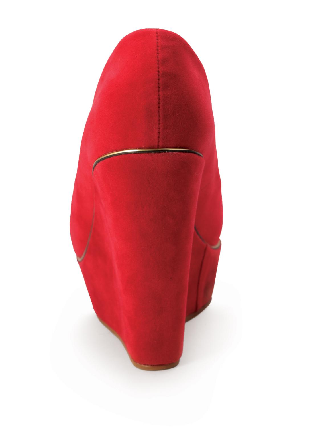 pheddies red hot peep toe suede wedges - 54904 - Zoom Image - 3