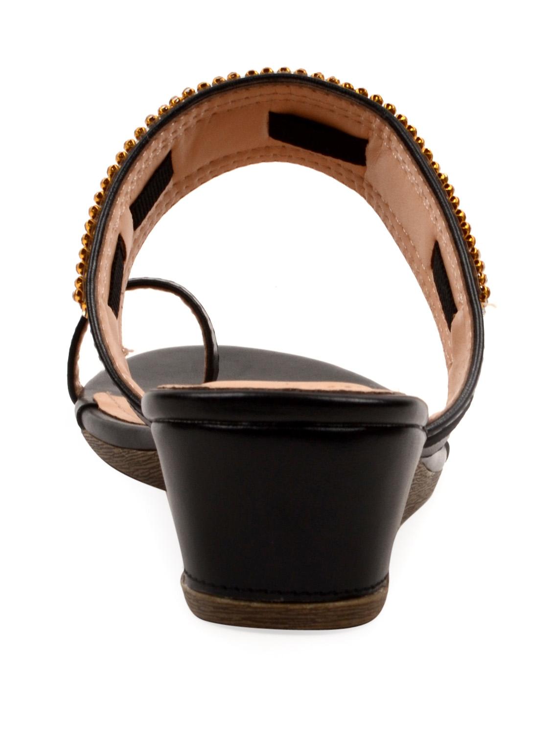 Black Flat Sandals - 57594 - Zoom Image - 3