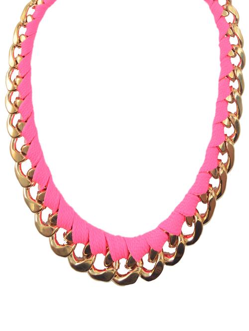 Pink Party All Night Studded Necklace - 59214 - Very Small Image - 1