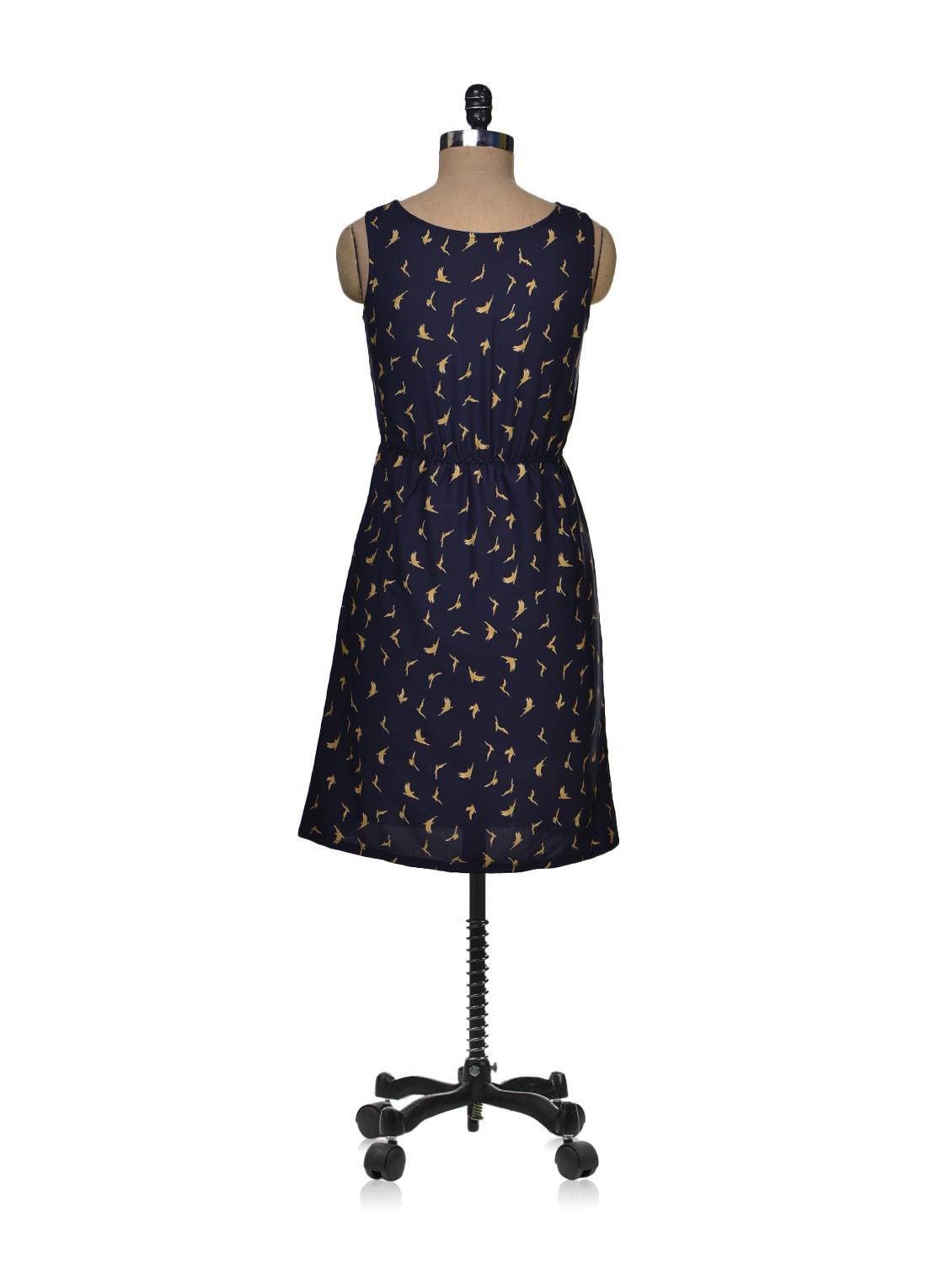 bird print navy dress - 64809 - Zoom Image - 3
