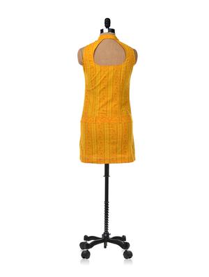 sleeveless yellow frill dress - 6780 - Standard Image - 3