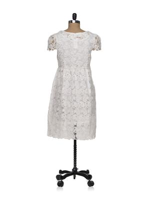 Elegant White Lace Dress - 69319 - Standard Image - 3
