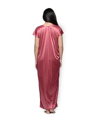satin pink nighty and robe set - 85712 - Standard Image - 3