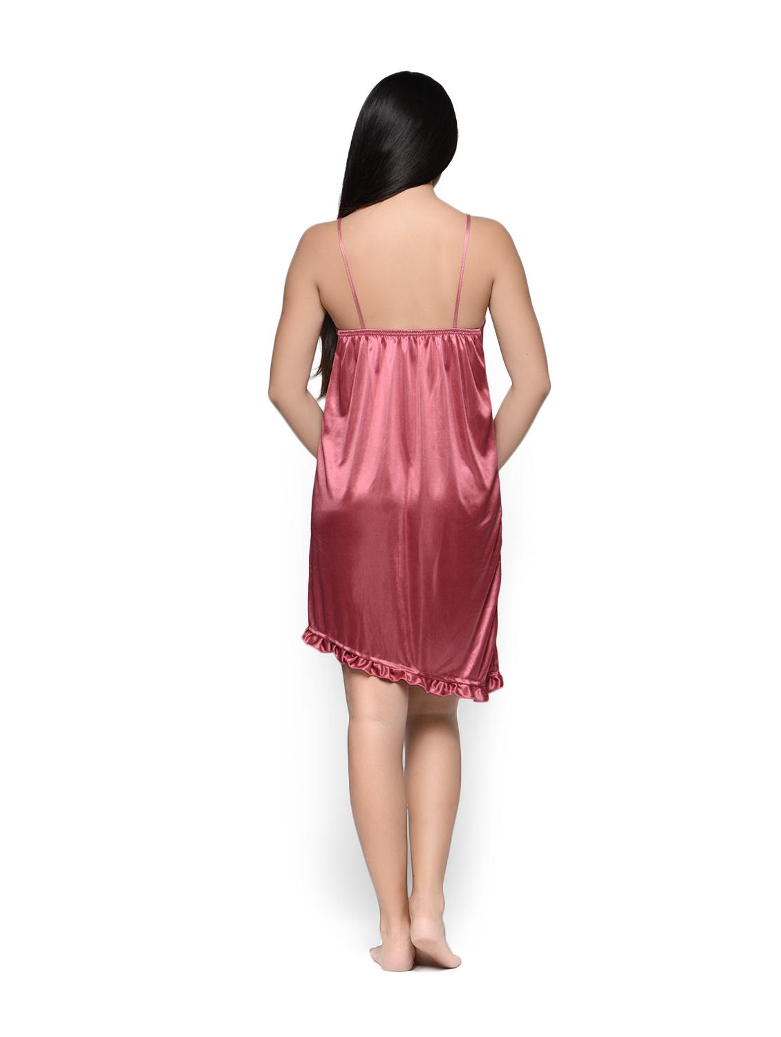 satin pink nighty and robe set - 85712 - Zoom Image - 6