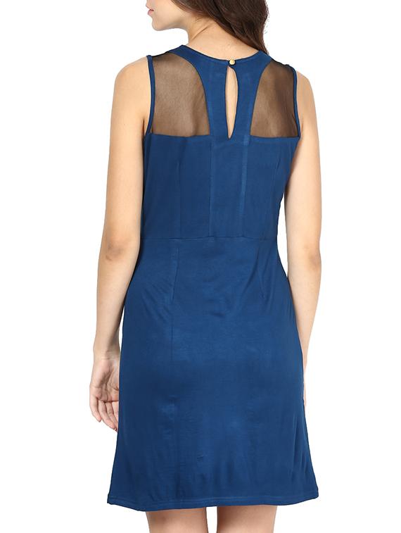 mesh panel keyhole back sheath dress - 87557 - Zoom Image - 3