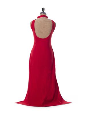 sultry red high collar neck gown - 88285 - Standard Image - 3