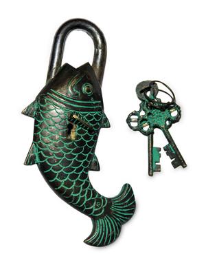 fish secret brass lock - 891556 - Standard Image - 3