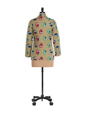 owl print polyester waistcoat - 894342 - Standard Image - 3