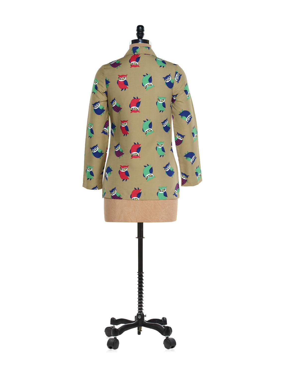 owl print polyester waistcoat - 894342 - Zoom Image - 3
