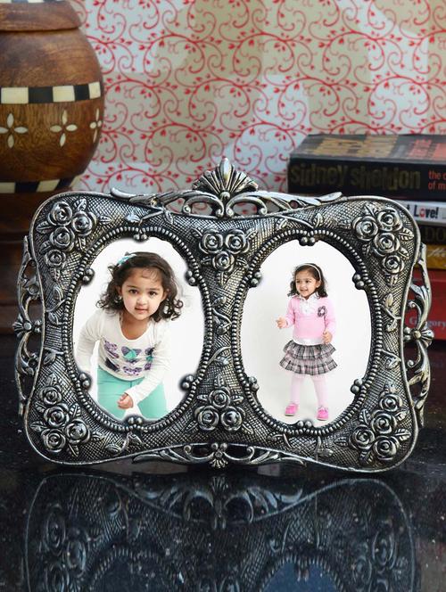 vintage dual photo frame in silver - 900197 - Very Small Image - 1