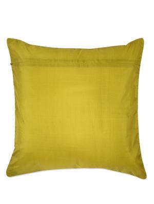 sap green cushion cover with brocade - 907701 - Standard Image - 3
