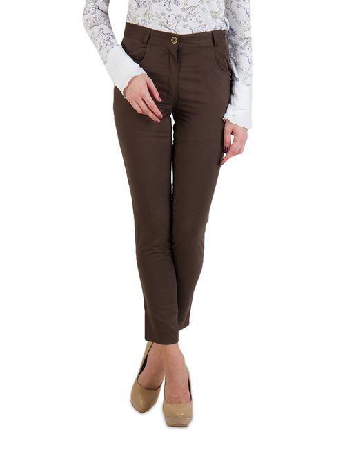 coffee brown highwaist pants - 908355 - Standard Image - 1