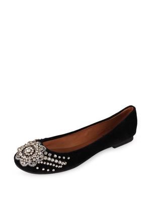 crystal studded black ballerinas - 914783 - Standard Image - 3