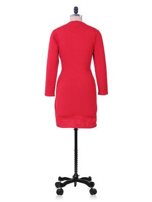 Red Winter Woolen woolen kurta - 937244 - Standard Image - 3