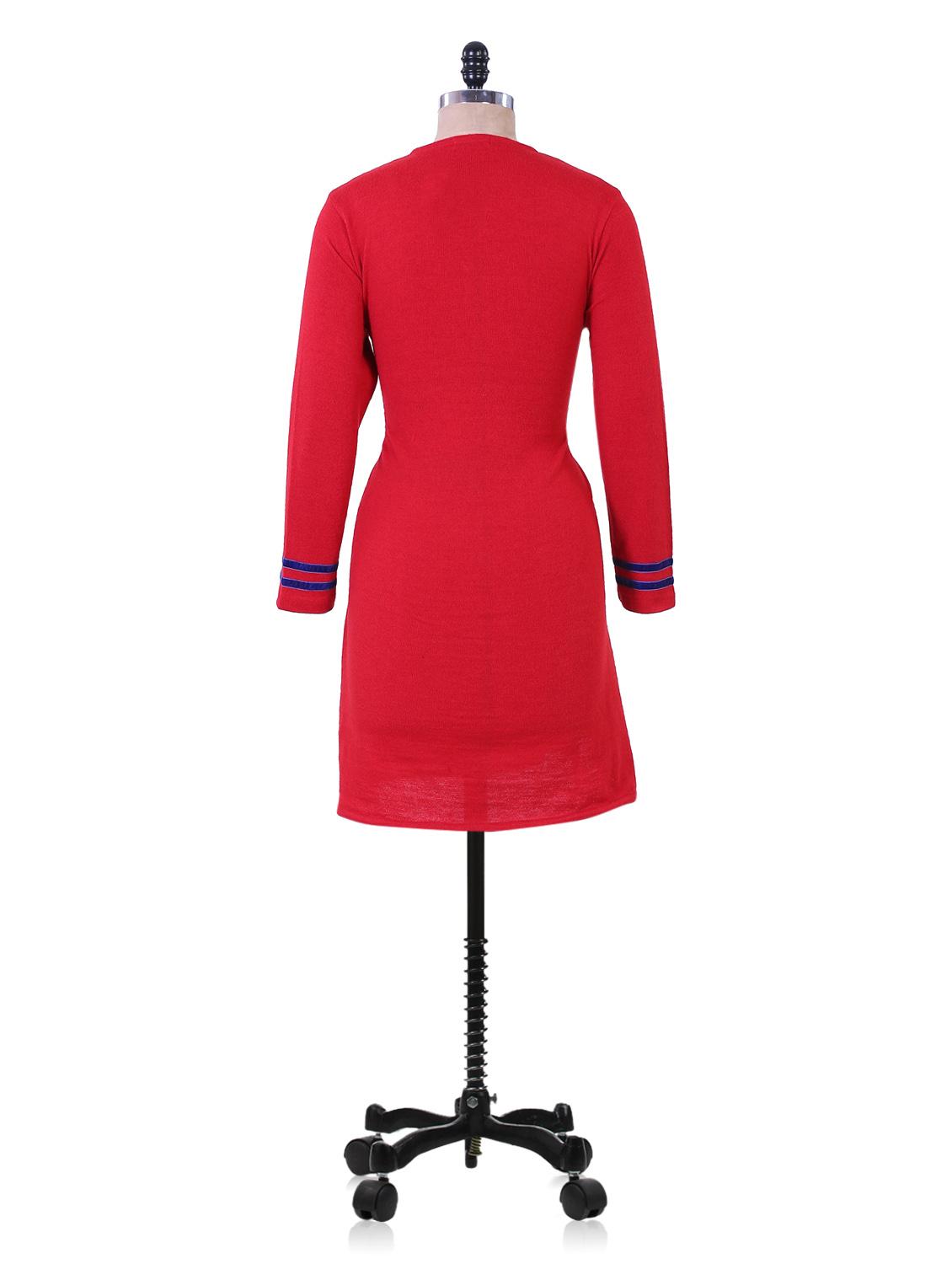 Red And Blue Winter woolen kurta - 937252 - Zoom Image - 3