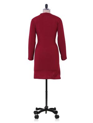 Maroon And Green Woolen woolen kurta - 937266 - Standard Image - 3