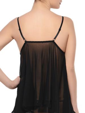 solid black babydoll with thong - 951214 - Standard Image - 3