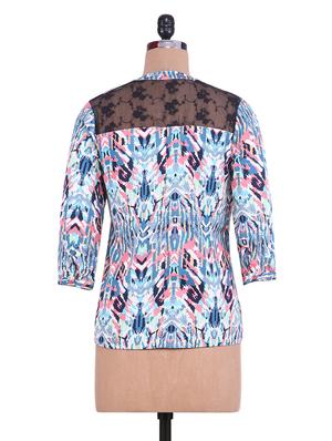 embroidered lace panel button-up Top - 9552365 - Standard Image - 3