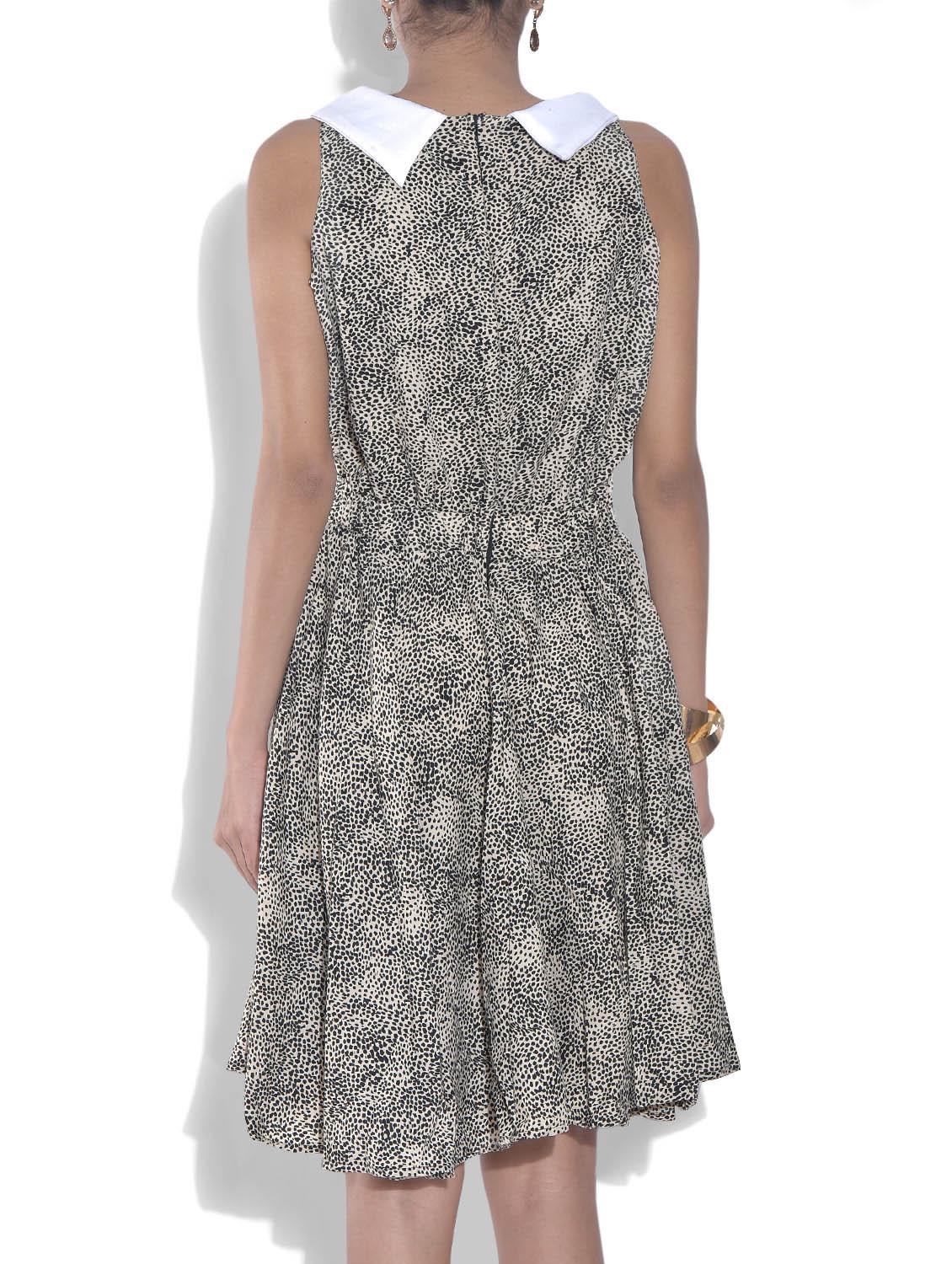multicolored crepe printed dress - 9557905 - Zoom Image - 3