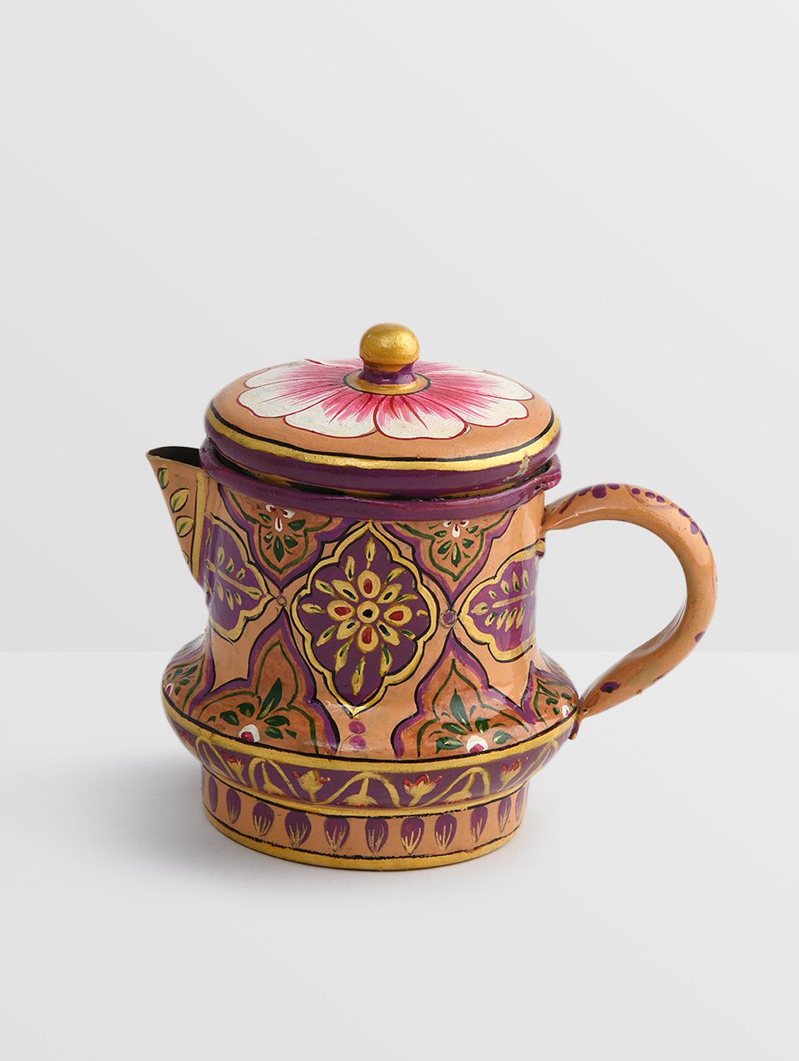 multicoloured handpainted kettle and milk pot set - 9559722 - Zoom Image - 6