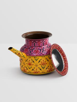pink and yellow copper painted ghara - 9559728 - Standard Image - 3