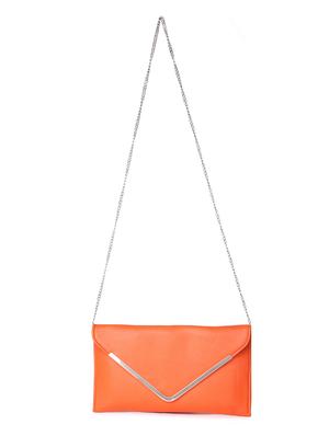 orange leatherette clutch - 9566730 - Standard Image - 6