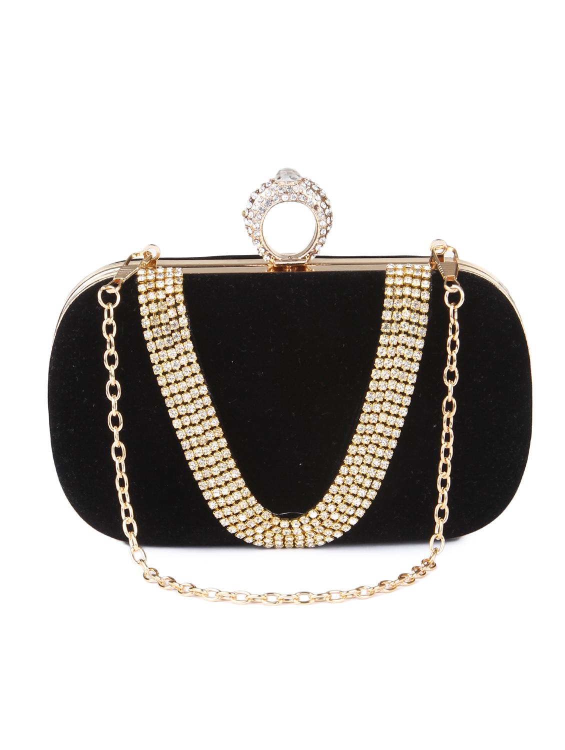 black velvet embellished clutch - 9566790 - Zoom Image - 6