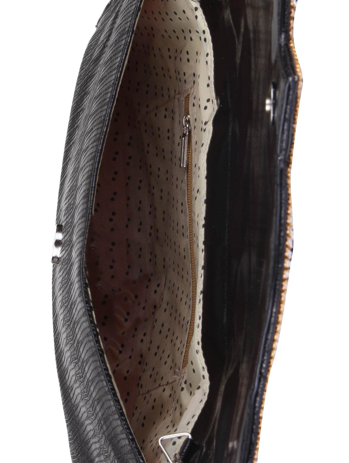 black faux leather embellished sling clutch - 9566798 - Zoom Image - 3