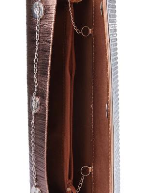 brown silk embellished sling clutch - 9566811 - Standard Image - 3