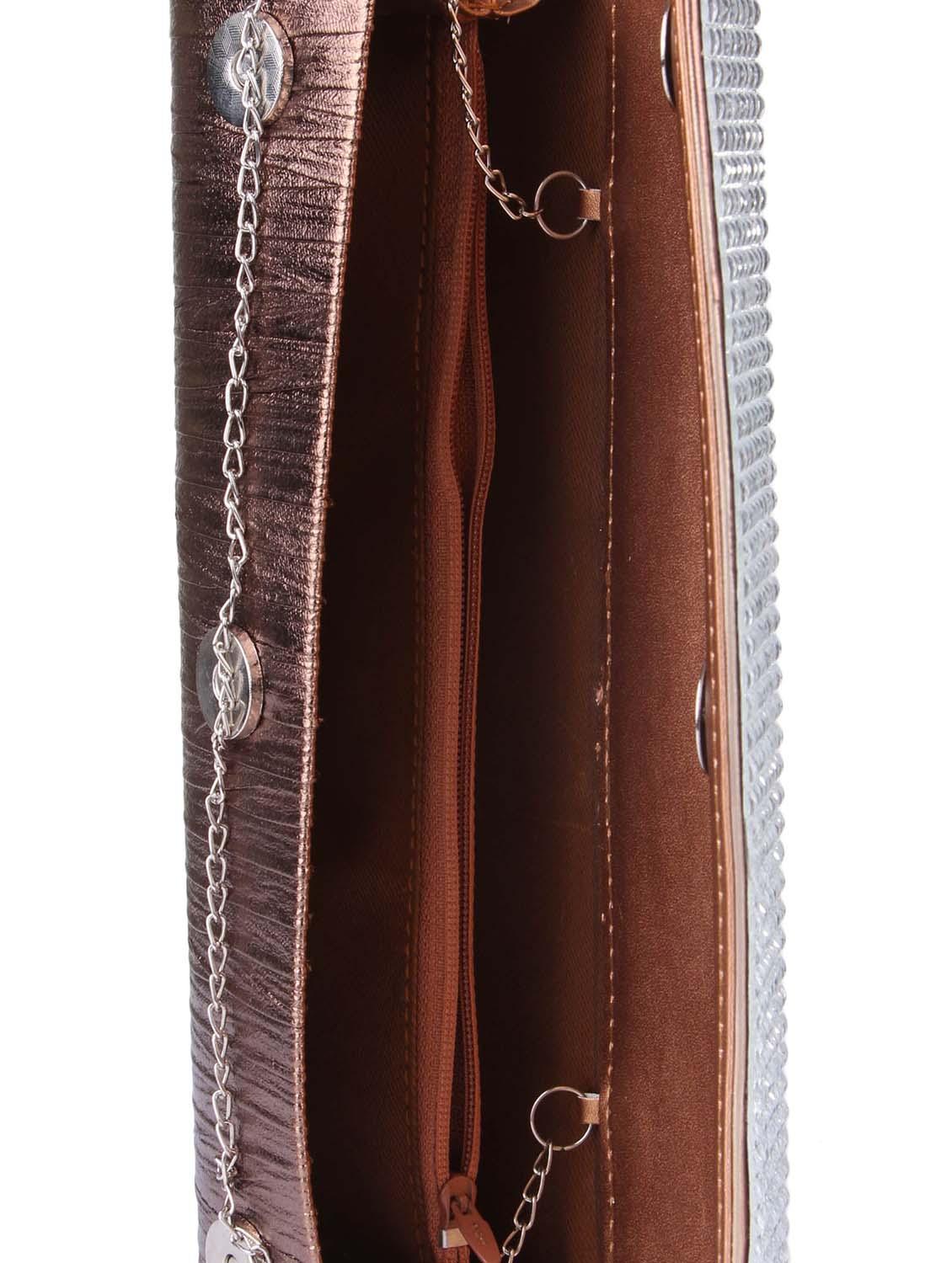 brown silk embellished sling clutch - 9566811 - Zoom Image - 3