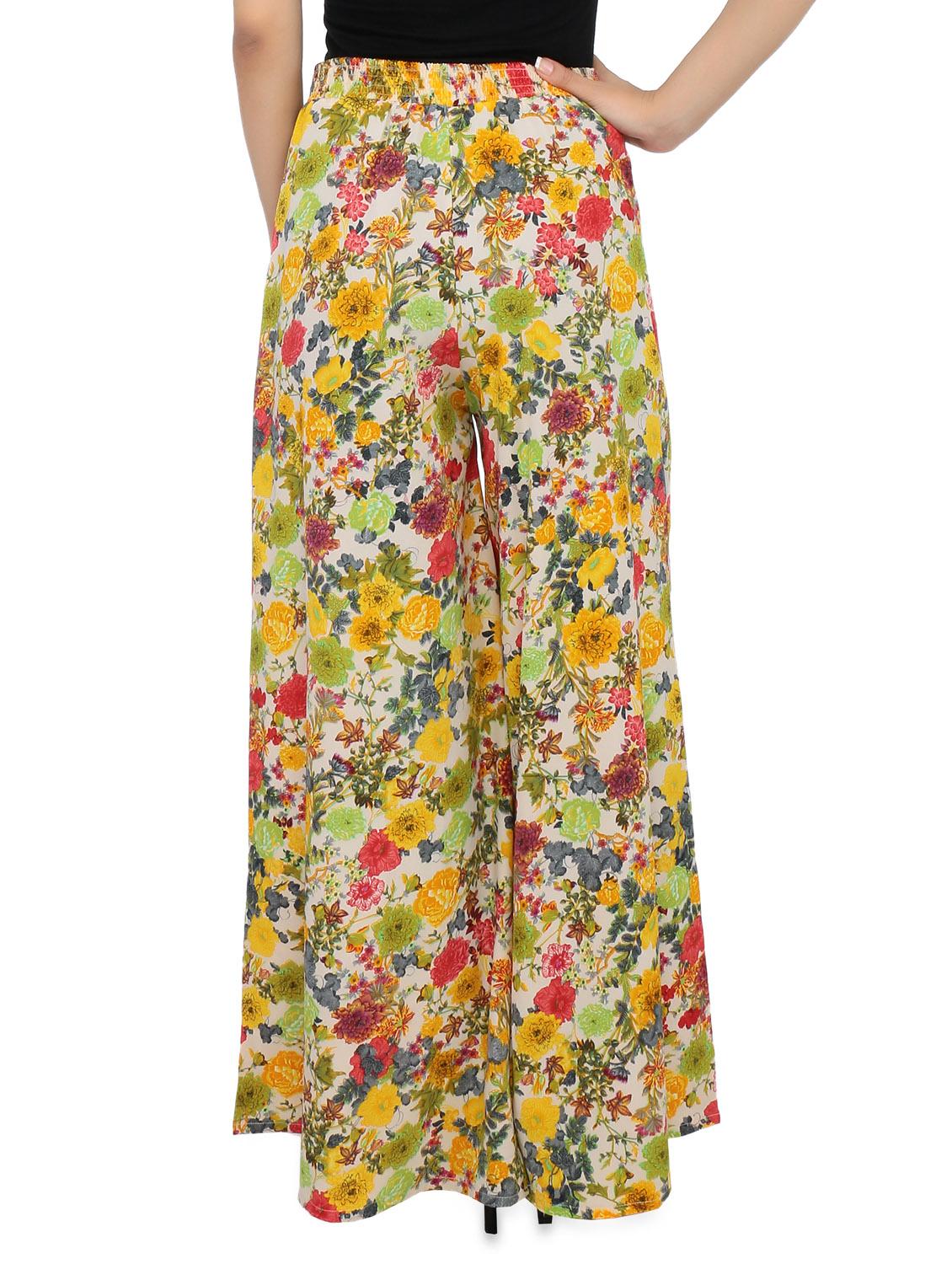 multi colored floral printed palazzos - 9582201 - Zoom Image - 3