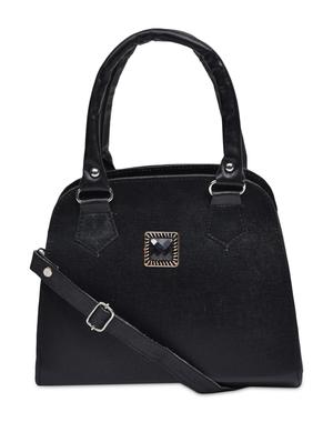 embellished black faux leather bowler handbag - 9590480 - Standard Image - 6