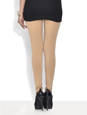 beige cotton and spandex ankle leggings - 9592354 - Standard Image - 3