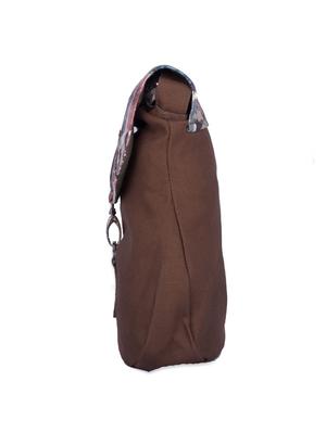 brown floral printed canvas sling bag - 9594057 - Standard Image - 6
