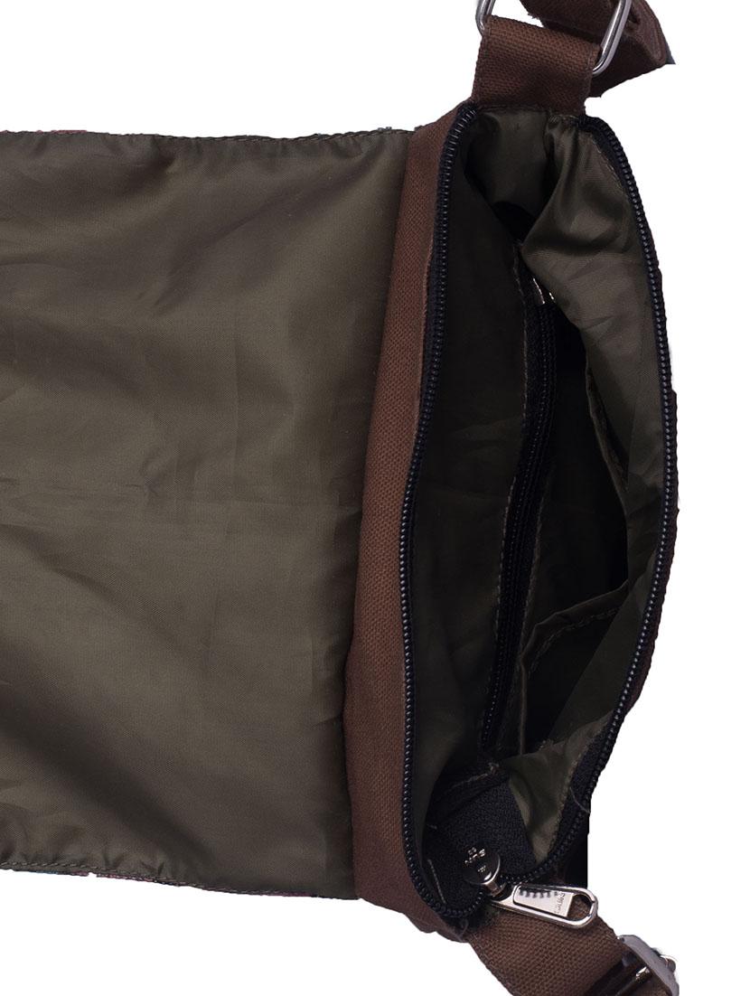 brown floral printed canvas sling bag - 9594057 - Zoom Image - 3