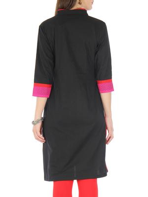 black cotton net kurti - 9595775 - Standard Image - 3