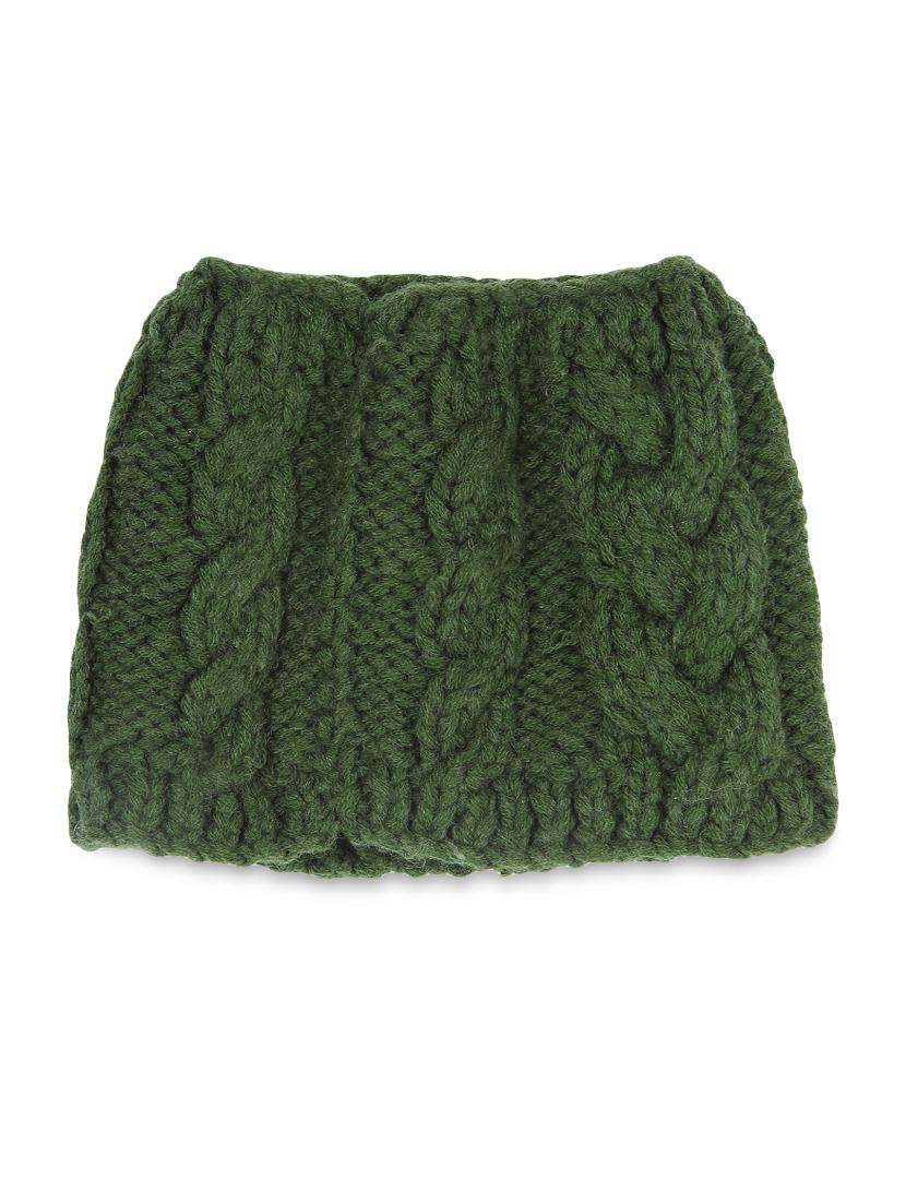 dark green knitted acrylic beanie cap - 9599818 - Zoom Image - 3