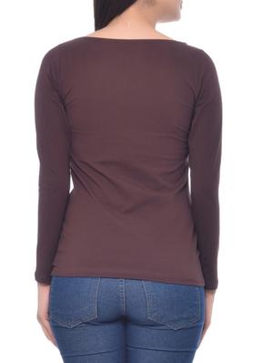 solid brown tee - 9612237 - Standard Image - 3