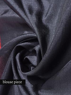 red and black silk madhubani saree - 9613960 - Standard Image - 3