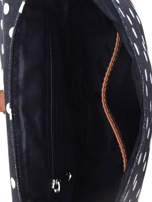 black canvas and leatherette sling bag - 9614989 - Standard Image - 3