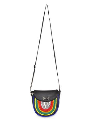 black leatherette patchwork sling bag - 9622073 - Standard Image - 6
